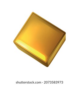 Realistic geometric shapes objects composition with isolated image of golden bar on blank background vector illustration