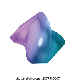 Realistic geometric shapes objects composition with isolated image of neon curved body on blank background vector illustration
