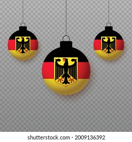 Realistic Germany Flag with flying light balloons. Decorative elements for national holidays.