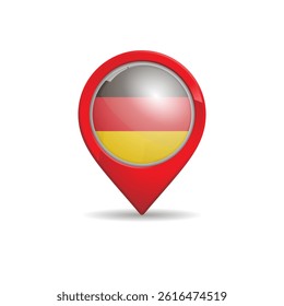 Realistic Germany flag with map pin vector illustration