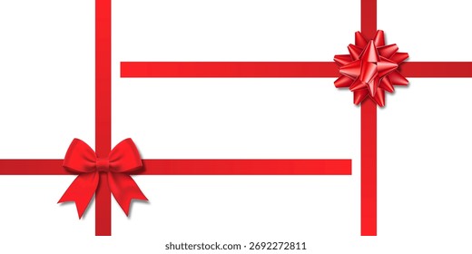 Arcos de regalo realistas con cintas.