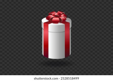 Realistische Geschenkbox mit roter Schleife. Vektor-EPS10