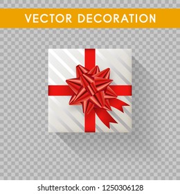 Realistic gift box top view. Gift boxes without background. Vector illistration