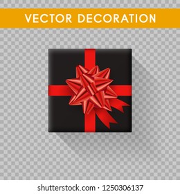 Realistic gift box top view. Gift boxes without background. Vector illistration