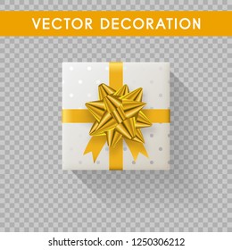 Realistic gift box top view. Gift boxes without background. Vector illistration