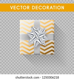 Realistic gift box top view. Gift boxes without background. Vector illistration