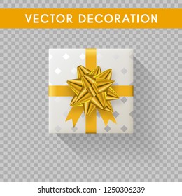 Realistic gift box top view. Gift boxes without background. Vector illistration