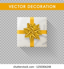 Realistic gift box top view. Gift boxes without background. Vector illistration