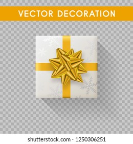 Realistic gift box top view. Gift boxes without background. Vector illistration
