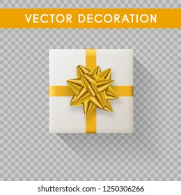 Realistic gift box top view. Gift boxes without background. Vector illistration
