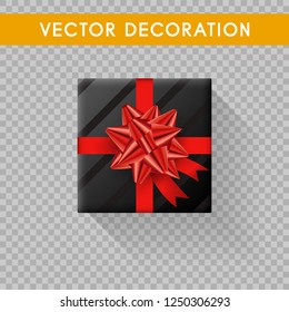 Realistic gift box top view. Gift boxes without background. Vector illistration