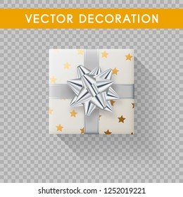 Realistic gift box top view. Gift boxes without background. Vector illistration