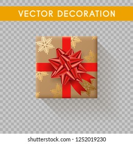 Realistic gift box top view. Gift boxes without background. Vector illistration