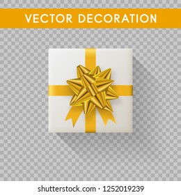 Realistic gift box top view. Gift boxes without background. Vector illistration
