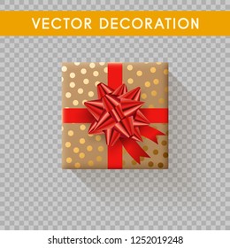 Realistic gift box top view. Gift boxes without background. Vector illistration