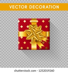 Realistic gift box top view. Gift boxes without background. Vector illistration
