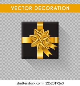 Realistic gift box top view. Gift boxes without background. Vector illistration