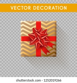 Realistic gift box top view. Gift boxes without background. Vector illistration