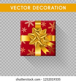 Realistic gift box top view. Gift boxes without background. Vector illistration