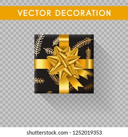 Realistic gift box top view. Gift boxes without background. Vector illistration