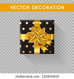 Realistic gift box top view. Gift boxes without background. Vector illistration