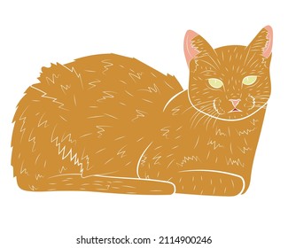 Realistic ginger cat. vector illustration