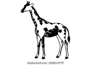 Realistic Giraffe Vector Illustration - Detailed Wildlife Art for Design and Nature Projects