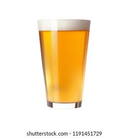 Realistic glass of beer. Vector illustration