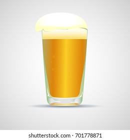 Realistic glass of beer for your design