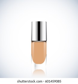 Realistic Glass Bottle with Foundation, BB cream, CC cream Package Design Premium Cosmetic Ads mock up template. 3D Realistic Vector Illustration.