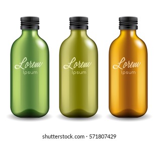 Realistic Glass Bottle : Vector Illustration