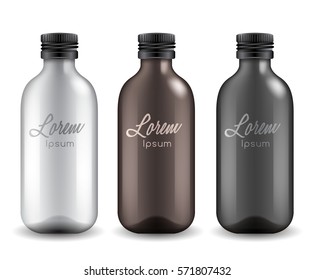 Realistic Glass Bottle : Vector Illustration