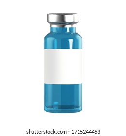 Realistic glass bottles, ampules. 3d glass blank medical containers isolated on white background. Vector illustration