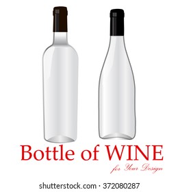 Realistic glass bottles for wine. Ready for Your Idea