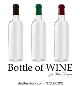 Realistic glass bottles for wine. Ready for Your Idea
