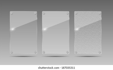 Realistic Glass Frames. Vector Illustration