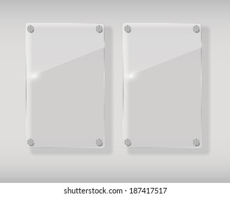 Realistic Glass Frames. Vector Illustration