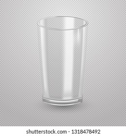 Realistic glass isolated on transparent background. Empty realistic glass.