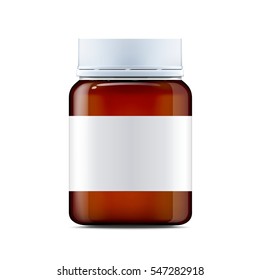 Realistic glass jar with with jam, configure or honey. Food bank.Transparent banks. Empty containers vector illustration. Mock up mason jar with design label or badges