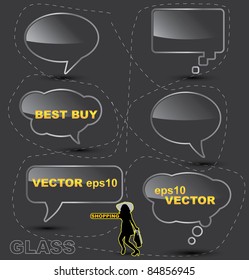 Realistic glass speech bubbles