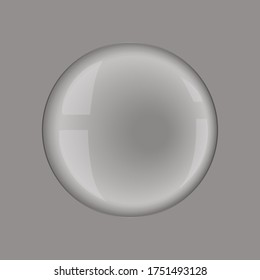 Realistic glass sphere. Vector illustration