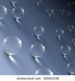 Realistic glass spheres, vector