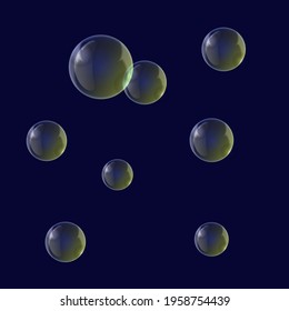 Realistic glass spheres, vector, bubbles