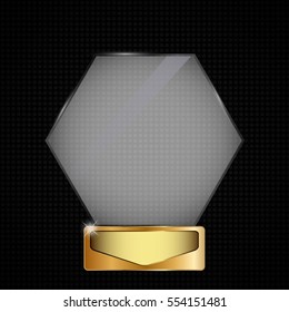 Realistic glass vector trophy awards. Vector illustration