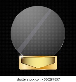 Realistic glass vector trophy awards. Vector illustration