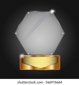 Realistic glass vector trophy awards