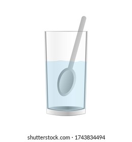 Realistic Glass Water Spoon Vector Design Stock Vector (Royalty Free ...