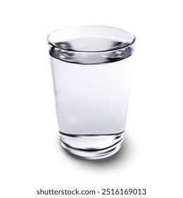 Realistic glass of water.3d water glass