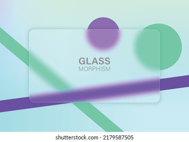 Realistic glassmorphism effect. Glass morphism style vector illustration for business presentation, wallpaper, UI design
