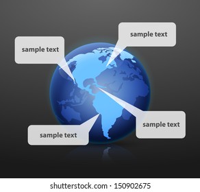 Realistic Globe Illustration with Labels